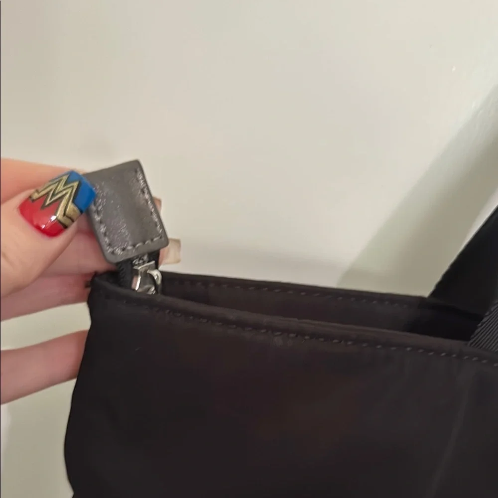 Stella & Dot Black Tote with Vertical Zipper
